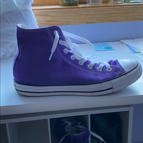 purple converse shoes